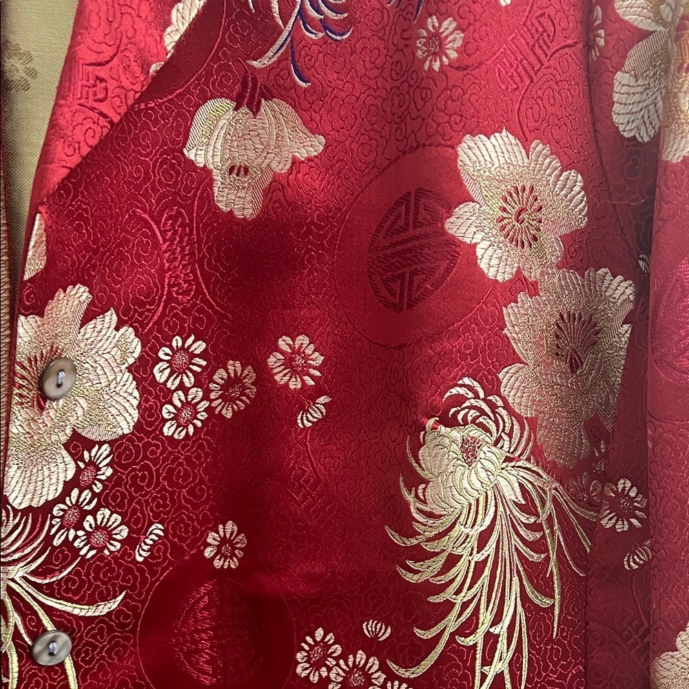 ✨🌺Chico’s Red Floral Silk Blazer Vintage 1970s Rare High-End💖✨ - Picture 3 of 8